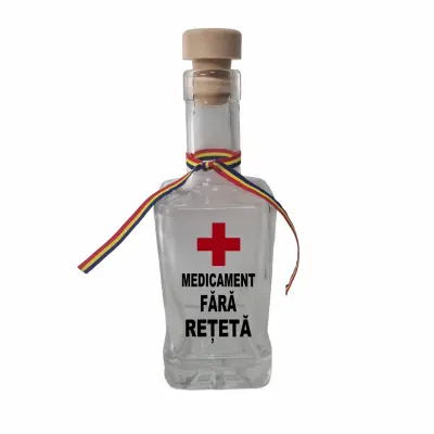 Medicament fara reteta, sticla cu mesaj patrata, 250 ml, model divgs318 02